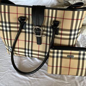 Burberry Vintage Check Leather Small Satchel Bag